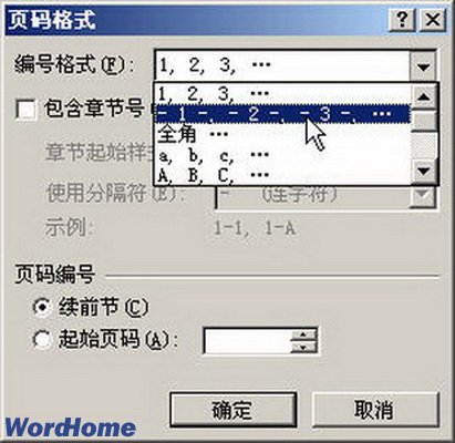 Word2007页码格式的设置