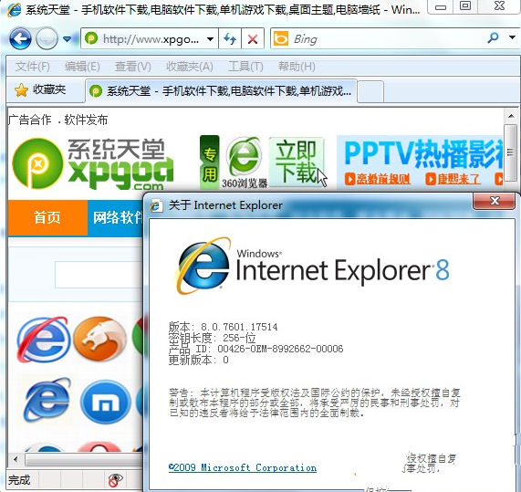 ie8中文原版下载 win7